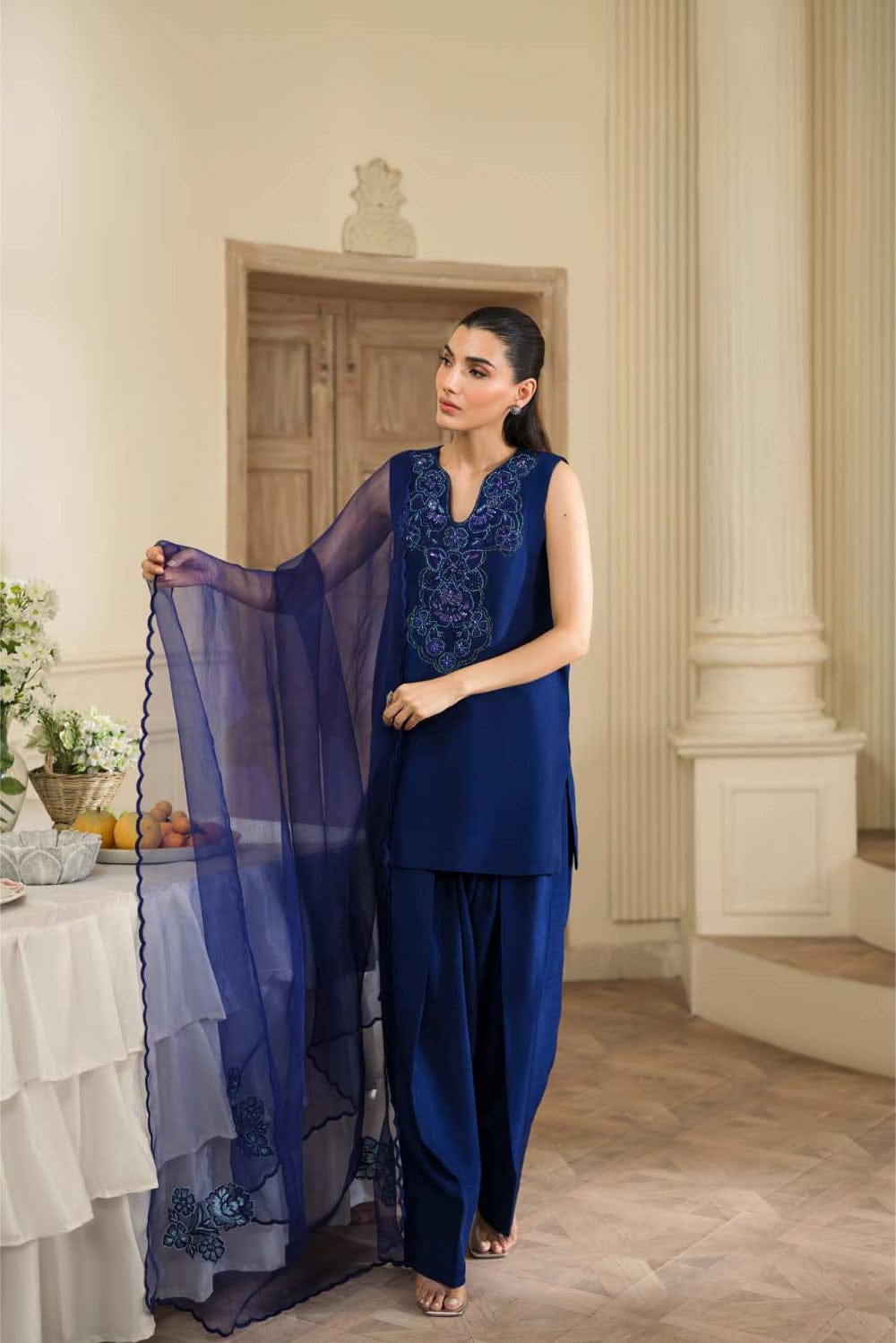 3-piece set on premium Korean Raw Silk By Miryaan Store