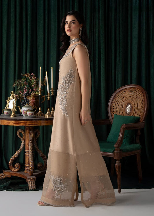 Hand embellished pure organza with pure raw silk inner paired pure medium silk duppata By Miryaan Store