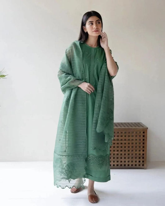 Mint | 3-Piece Unstitched Lawn By Miryaan Store